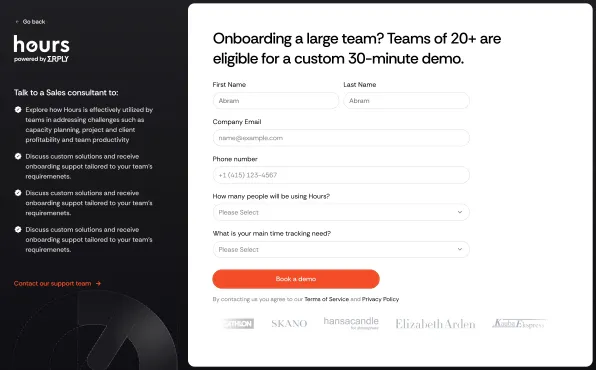 Hours Onboarding